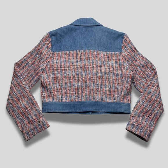 HOUSE OF HARLOW 1960 NEW Tweed Denim Western Style Jacket Size M - Picture 2 of 7
